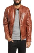Men's Lamarque Leather Racer Jacket, Size - Metallic