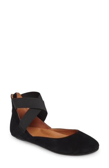 Women's Gentle Souls 'bay Unique' Leather Flat M - Black