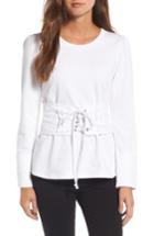 Women's Trouve Lace-up Corset Sweatshirt - White