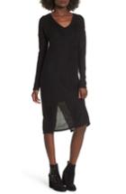Women's Socialite Fuzzy Sweater Midi Dress - Black