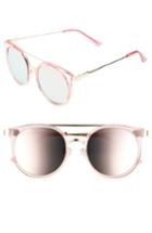 Women's Leith 52mm Mirror Lens Round Sunglasses - Gold/ Pink