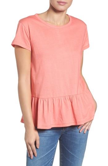 Women's Caslon Peplum Tee - Coral