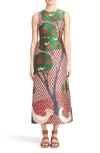 Women's Red Valentino Fantasy Landscape Jacquard Midi Dress