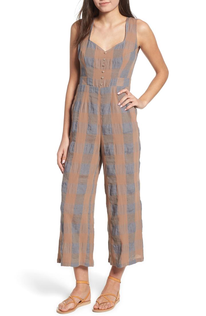 Women's The East Order Frankie Check Linen Blend Jumpsuit
