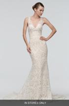 Women's Watters 'georgia' Back Cutout Lace Trumpet Gown