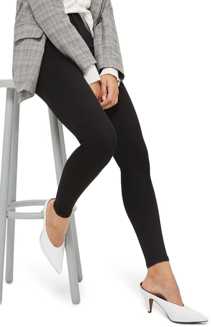 Women's Topshop Joni High Waist Skinny Jeans W X 32l (fits Like 24w) - Black