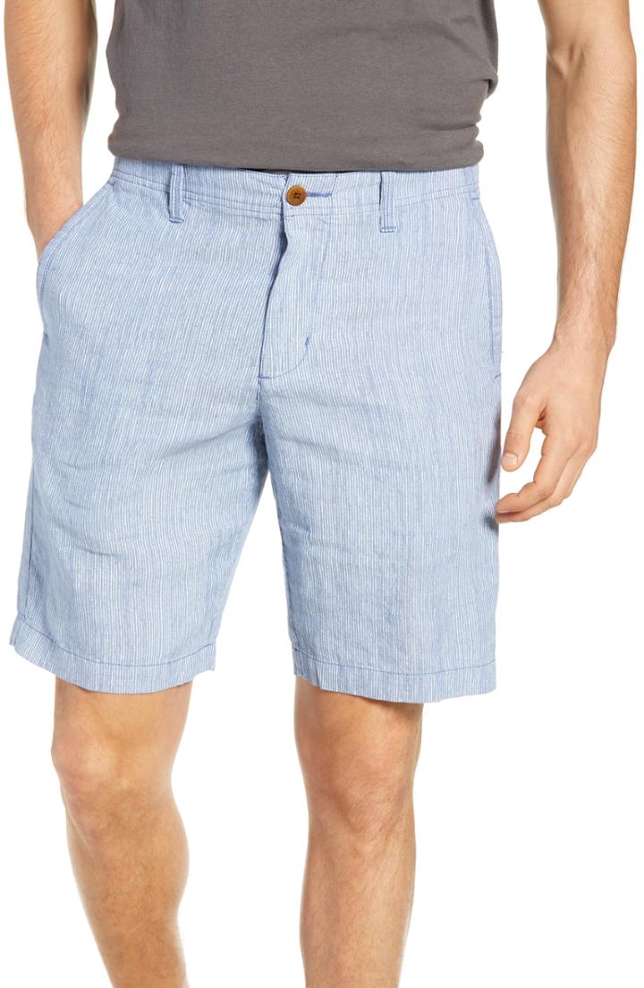 Men's Tommy Bahama Sand Dune Stripe Linen Shorts - Blue