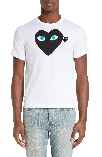 Men's Comme Des Garcons Play Graphic T-shirt With Heart Applique