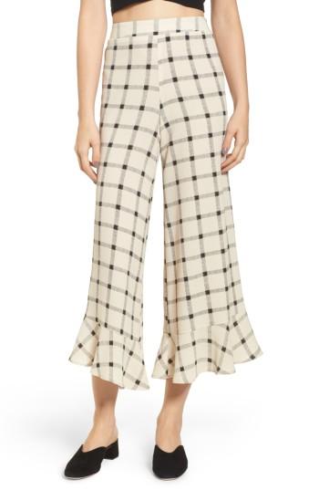 Women's Mimi Chica Ruffle Hem Crop Pants - Ivory