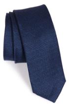 Men's The Tie Bar Solid Silk & Linen Tie, Size - Blue