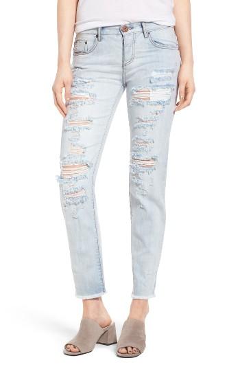 Women's One Teaspoon Awesome Baggies Ripped Crop Jeans - Blue