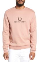 Men's Fred Perry Embroidered Sweatshirt - Coral