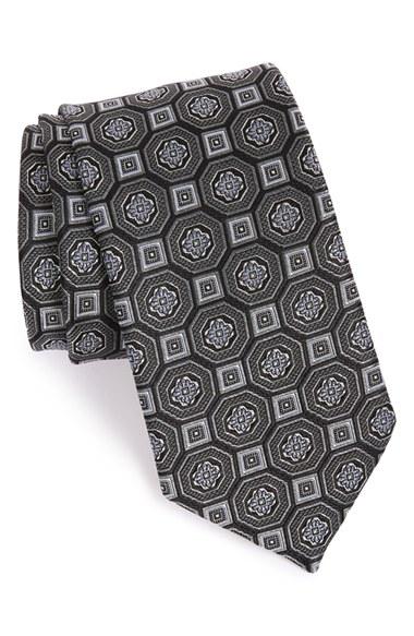 Men's John W. Nordstrom Medallion Silk Tie, Size - Black