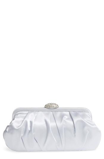 Nina Concord Pleated Satin Frame Clutch - Metallic