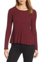Women's Cece Chevron Stitch Sweater - Red