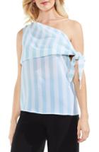Women's Vince Camuto Spectator Stripe One-shoulder Blouse, Size - Blue