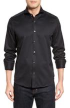 Men's Stone Rose Textured Sport Shirt (m) - Black