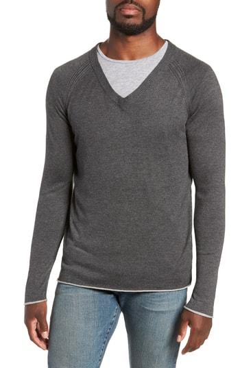 Men's Mills Supply Salinas Cash V-neck Sweater - Grey