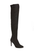 Women's Giuseppe Zanotti Glitter Stretch Over The Knee Boot M - Black