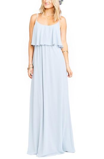 Women's Show Me Your Mumu Caitlin Cold Shoulder Chiffon Gown, Size - Blue