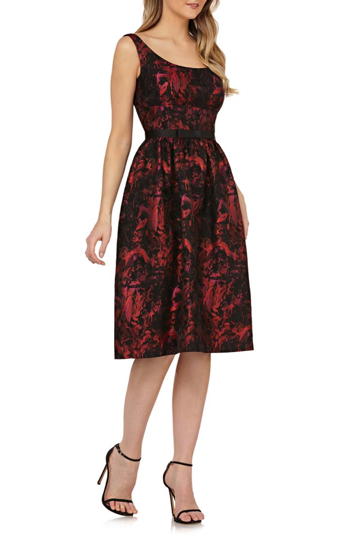 Women's Kay Unger Sleeveless Bow Waist Fit & Flare Dress - Black