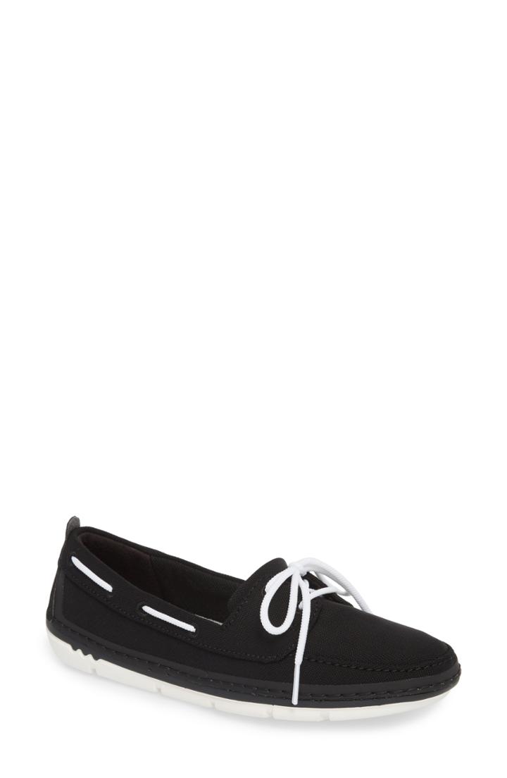 Women's Clarks Step Maro Sand Flat .5 M - Black