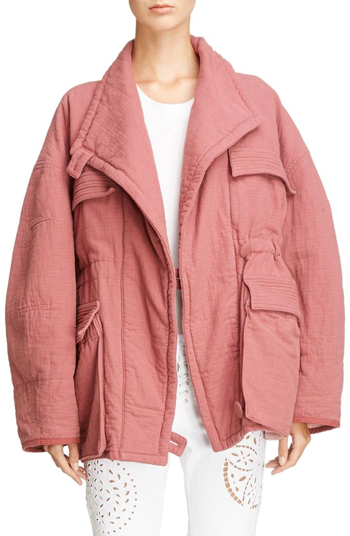 Women's Isabel Marant Oversize Textured Cotton Jacket Us / 38 Fr - Red