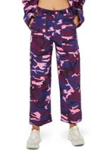 Women's Topshop Sonny Camouflage Corduroy Trousers Us (fits Like 0) - Purple