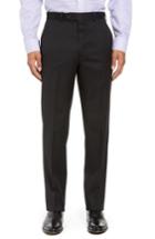 Men's John W. Nordstrom Torino Flat Front Wool Gabardine Trousers - Black