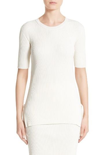 Women's Akris Punto Rib Knit Pullover - Ivory