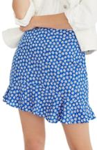 Women's Madewell Daisy Print Ruffle Miniskirt - Blue