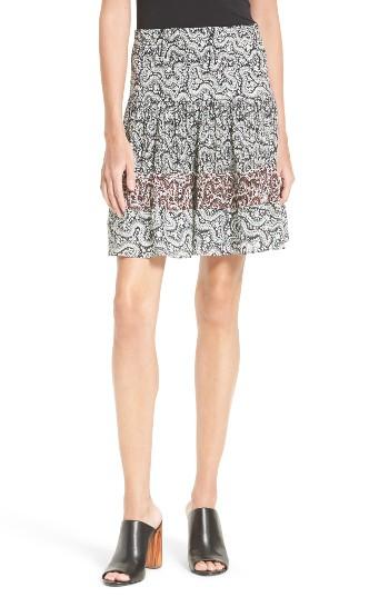 Women's A.l.c. Misha Smocked Silk Skirt - Green