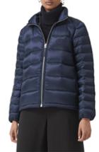 Women's Burberry Smethwick Archive Logo Quilted Down Puffer Coat - Blue