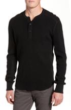 Men's Rag & Bone Waffle Knit Long Sleeve Henley - Black
