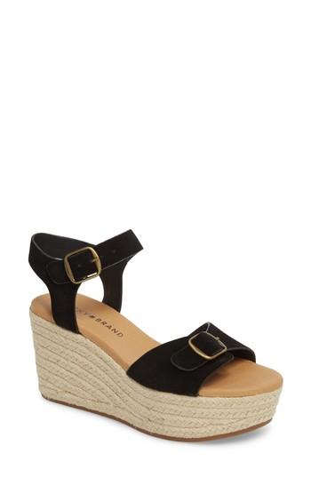 Women's Lucky Brand Naveah Espadrille Wedge Sandal .5 M - Black