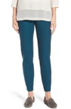 Women's Eileen Fisher Stretch Crepe Ankle Pants, Size Small - Blue/green (regular & ) (online Only)