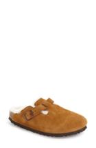 Women's Birkenstock 'boston' Genuine Shearling Lined Clog -10.5us / 41eu B - Brown