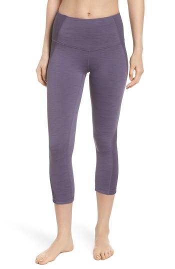 Women's Zella Sporty Splice High Waist Crop Leggings - Purple