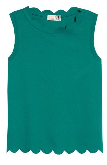 Women's Everleigh Scallop Edge Sleeveless Top, Size - Green