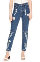 Women's Sandro Ripped Lighting Bolt Jeans Us / 36 Fr - Blue