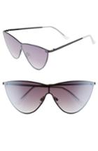 Women's Leith 65mm Futuristic Metal Cateye Sunglasses - Black Mirror