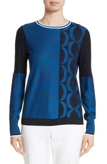 Women's St. John Collection Jacquard Knit Sweater - Blue