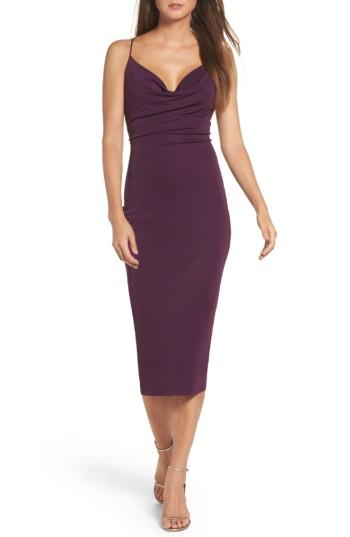Women's Maria Bianca Nero Cowl Neck Midi Dress - Burgundy