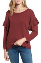 Women's Current/elliott The Ruffle Sweatshirt - Red