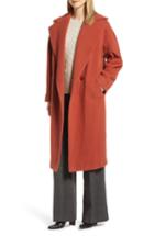 Women's Badgley Mischka Double Face Wool Blend Wrap Front Coat - Beige