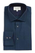 Men's Ted Baker London Endurance Trim Fit Dot Dress Shirt .5 - 34/35 - Blue