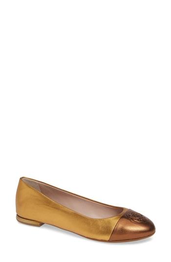 Women's Taryn Rose Rosa Ballet Flat M - Metallic