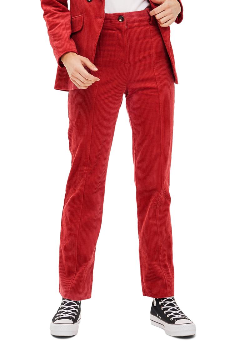 Women's Topshop Wide Leg Corduroy Trousers
