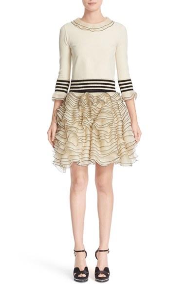 Women's Alexander Mcqueen Graphic Frill Knit Top