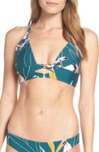 Women's Seafolly Aralia Double Ring Longline Bikini Top Us / 8 Au - Blue/green